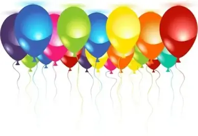 event background floating balloons icons shiny colorful design