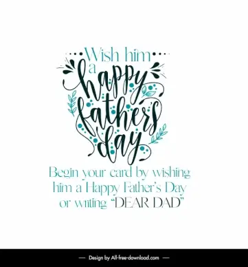 happy fathers day quotation template dynamic handdrawn calligraphy leaves 