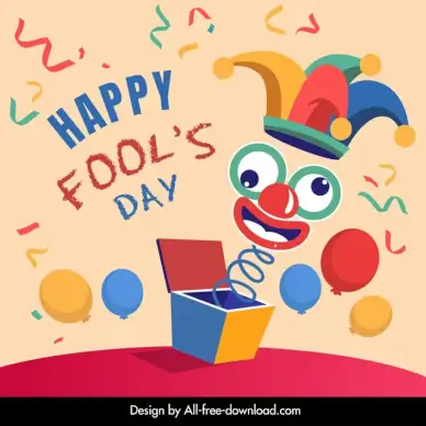 happy fools day banner dynamic clown toy balloon decor