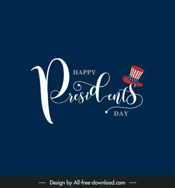 happy presidents day banner template uncle sam hat calligraphic texts decor
