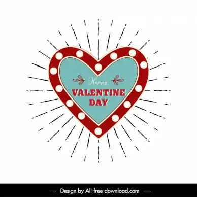 happy valentine day quotes backdrop template big heart light effect sketch