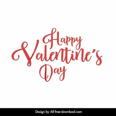 happy valentine day typography elegant handdrawn sketch