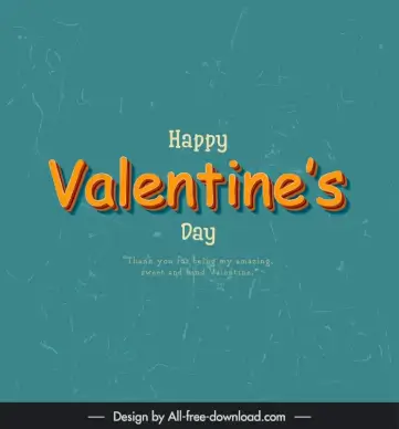 happy valentines day typography poster simple retro design