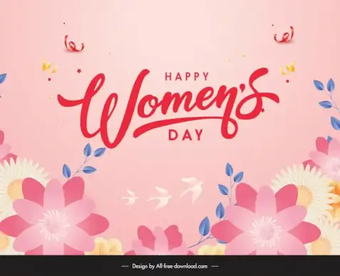 happy womens day backdrop template elegant nature elements