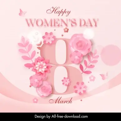 happy womens day poster template elegant blooming floras