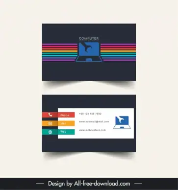  hardware repair business card templates contrast computer stripes decor