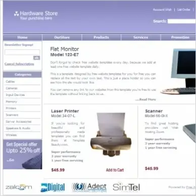 Hardware Store Template