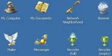Harry Potter and Windows XP icons pack