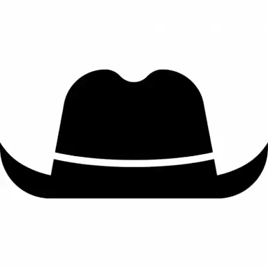 hat cowboy sign icon flat silhouette sketch symmetric design