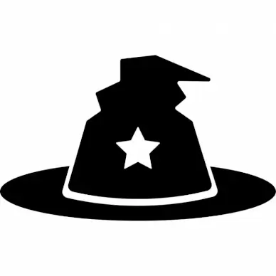hat wizard sign icon dark silhouette sketch