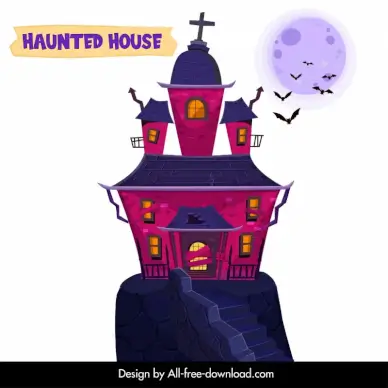 hauting house halloween design elements frightening design