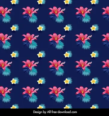  hawaii tropical pattern template repeating flowers plants decor