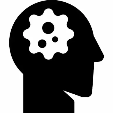head side virus sign icon flat silhouette contrast outline
