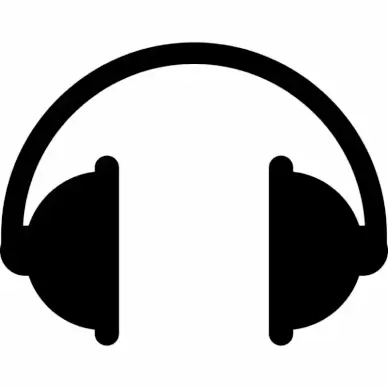 headphones sign icon flat dark silhouette symmetric sketch