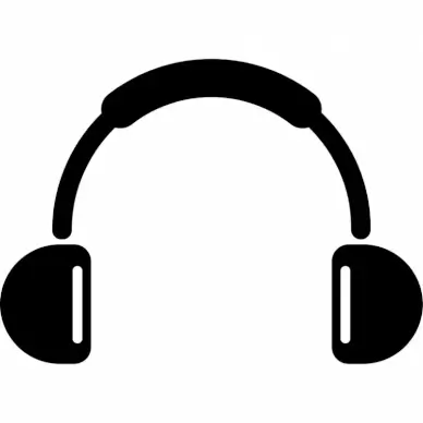 headphones sign icon flat symmetric silhouette outline 