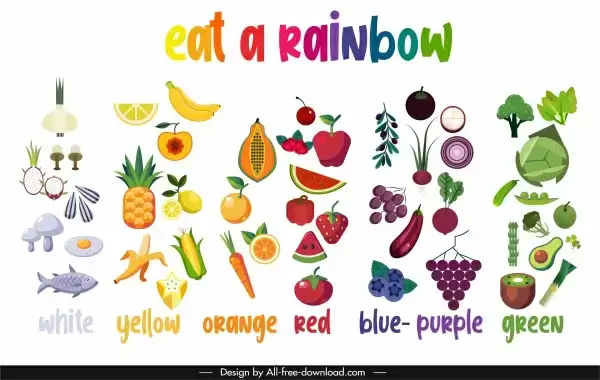 healthy food banners colors sketch flat modern design