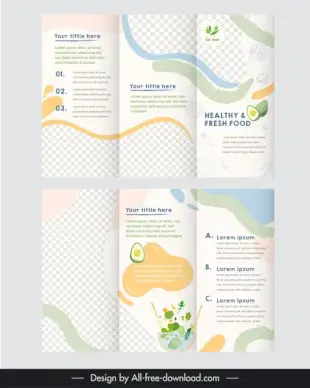 healthy food brochure template elegant blurred tri fold 