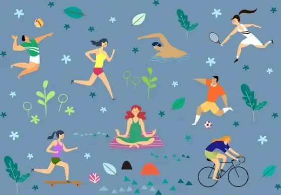 healthy lifestyle background sports design elements decor