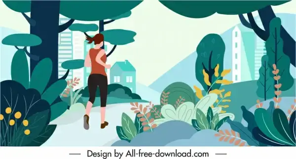 healthy lifestyle background template jogging activity contemporary design