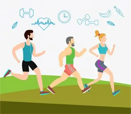 healthy lifestyle banner health icons and human design