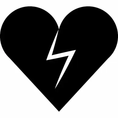 heart broken sign icon flat silhouette sketch