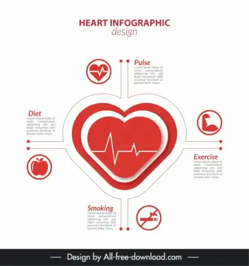 heart infographic design elements elegant health elements