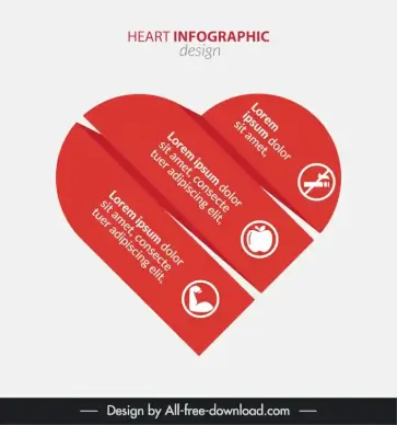 heart infographic design elements elegant modern 3d heart shape