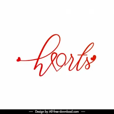 hearts logotype handdrawn stylized texts calligraphy design 