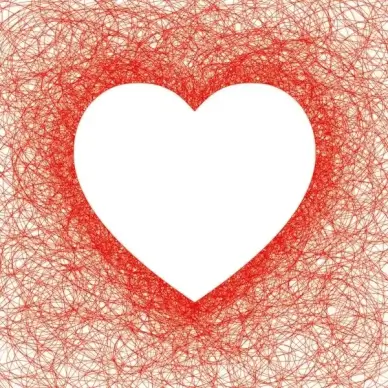 heartshaped red line vector