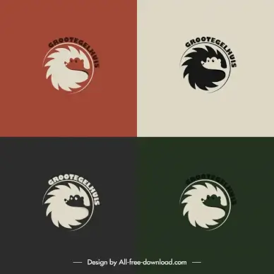 hedgehog logo flat circle isolation