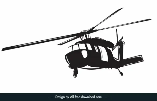 helicopter icon dynamic 3d silhouette sketch