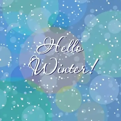 hello winter background bokeh snow falling style
