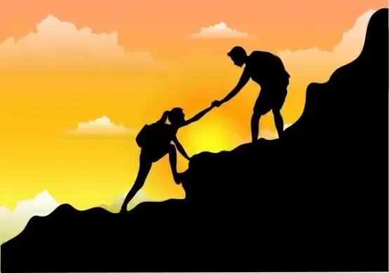 help painting mountain climber icon cartoon silhouette design