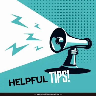 helpful tips concept design elements megaphone voice symbols