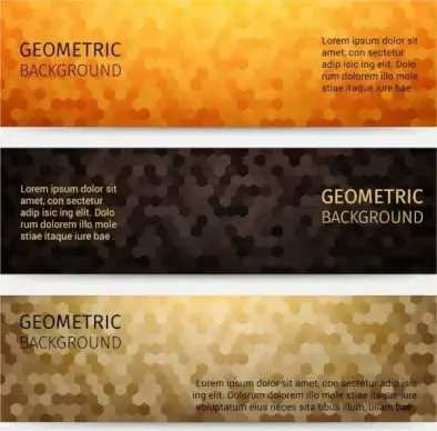 hexagon abstract background header set