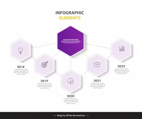 hexagon infographic template geometric lines connection 