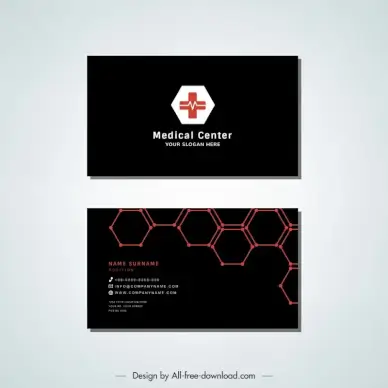 hexagon shaped business card template elegant dark design