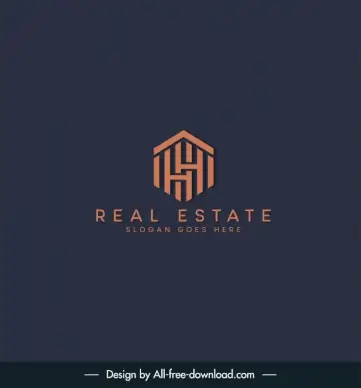 hh and house logo for real estate modern elegant flat symmetric design