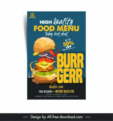 high quality burger flyer template dynamic classic design 