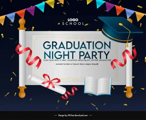 high school graduation party backdrop template elegant modern contrast