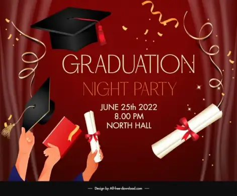 high school graduation party backdrop template modern dynamic 