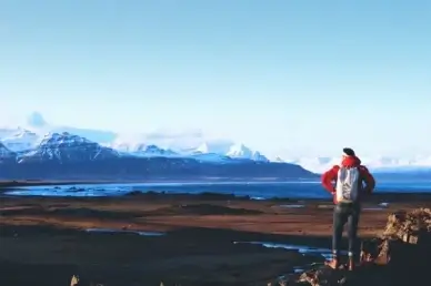 hiker in iceland