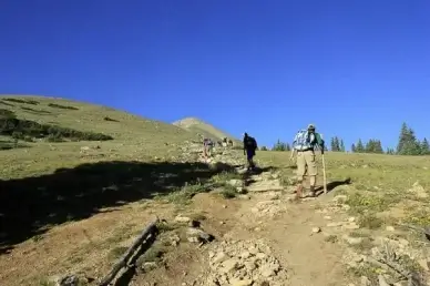 hiking up mount elbert colorado