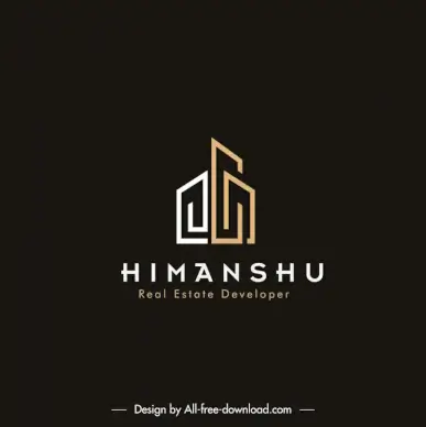 himanshu real estate logotype flat geometric design