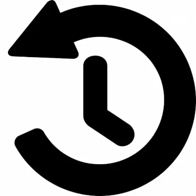 history rounded arrow clock hand sign