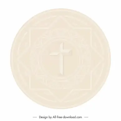 holy cross host religion icon symmetrical geometry design circle shape