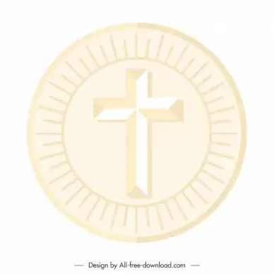 holy cross host  sign icon circle flat shape