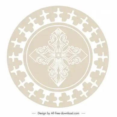 holy cross host sign icon symmetrical silhouette circle design