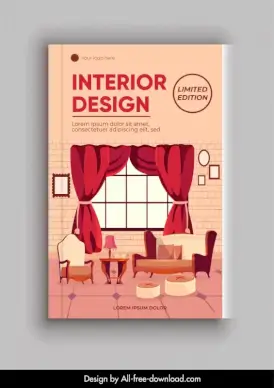 home interior book cover template elegant classic design