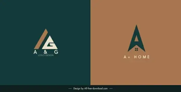 home logo template flat text shape decor